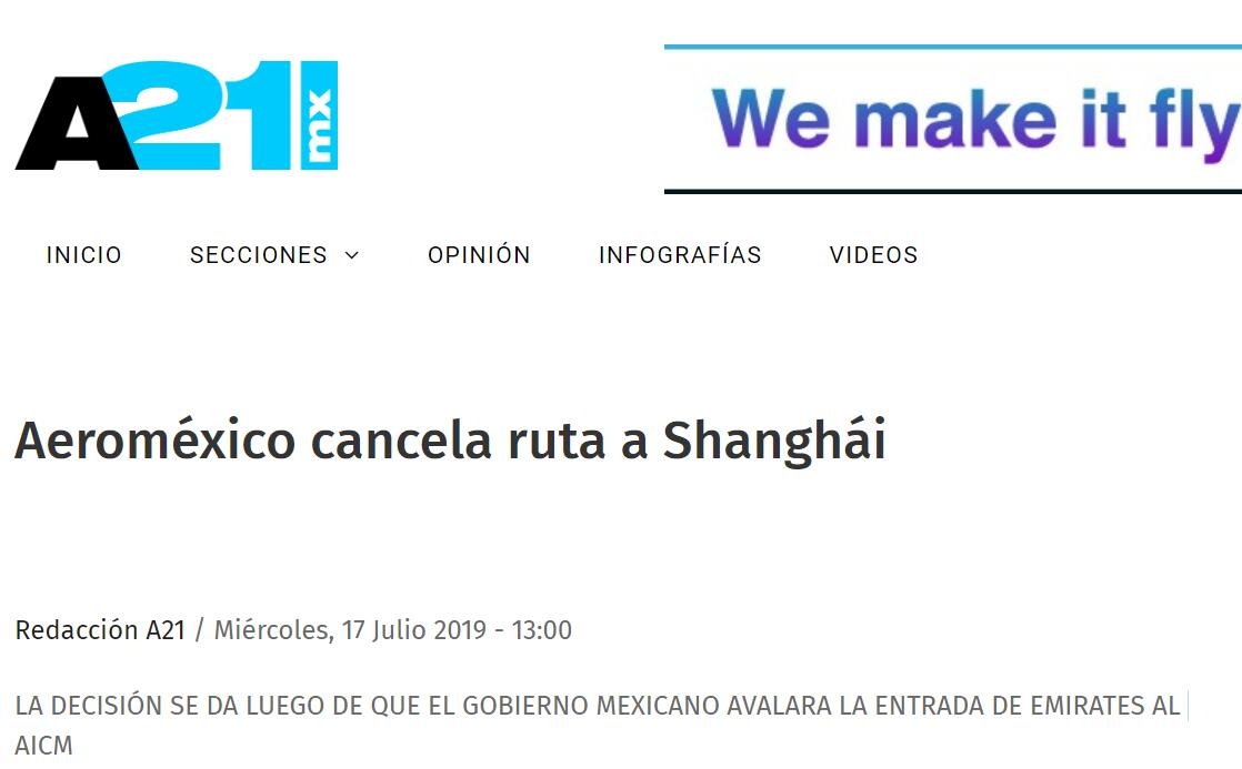墨西哥航空宣布暫時(shí)停飛墨西哥城-上海航線-歐洲航運(yùn)代理