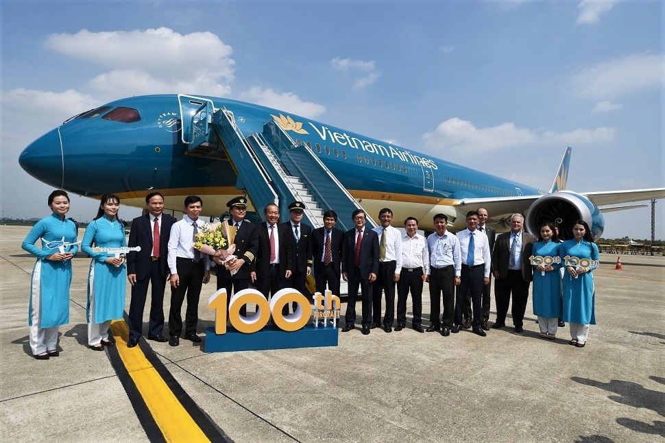 越南航空第100架飛機——一架波音787-10。來源：越南航空