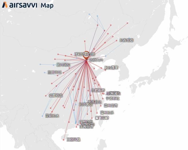香港空運(yùn)-航線圖：冬春航季15家航司入駐大興機(jī)場(chǎng)