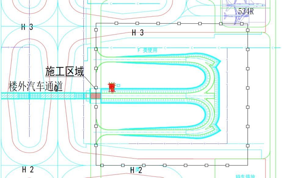 北側(cè)不停航施工范圍平面示意圖　攝影：昆明長水國際機場