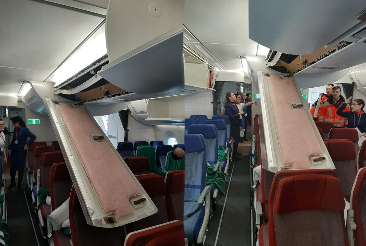 LATAM航空客機(jī)行李架底部面板掉落 一乘客輕傷