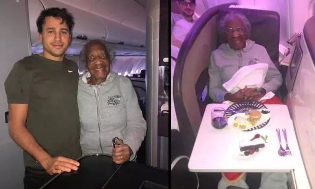 國際航班男子把頭等艙讓給88歲老太太 自己坐經(jīng)濟艙7小時