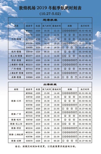 國際快遞價格表-3月1日起 敦煌機場恢復(fù)敦煌至上海、西安、廣州、杭州、成都、花土溝航班
