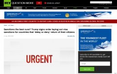 烏克蘭空運(yùn)俄媒:特朗普簽署命令,懲罰拒絕或拖延本國公民離美回國的國家