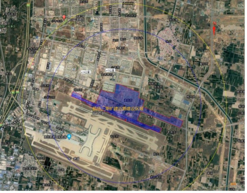 工程建設(shè)區(qū)域以及四周4km區(qū)域范圍圖