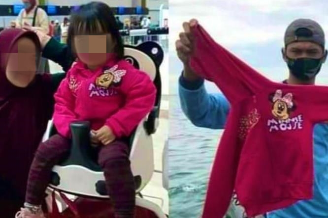 印尼空難心碎一幕：女孩登機(jī)前與媽媽合影 所穿外套從海中找到